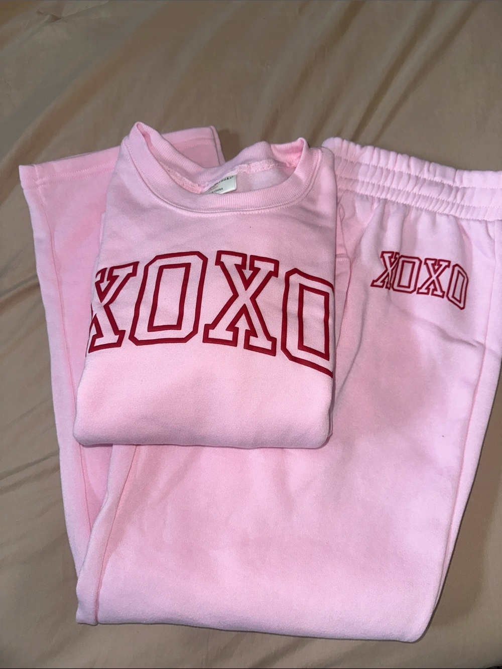 SET Bobbie Brooks Pink Ladies Pullover sz L and matching sweatpants size XL